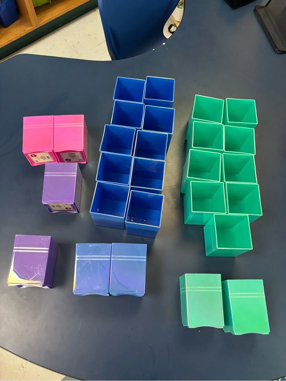 School Desk Organizer Cups - Blue, Green, Purple, Pink -27